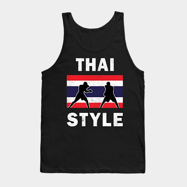 Thailand Flag Boxing Style Thai Boxer Tank Top by snnt